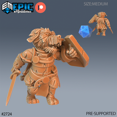 Dog Folk Tribe Knight 3D-printed model