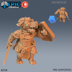 Dog Folk Tribe Knight - The Printable Dragon