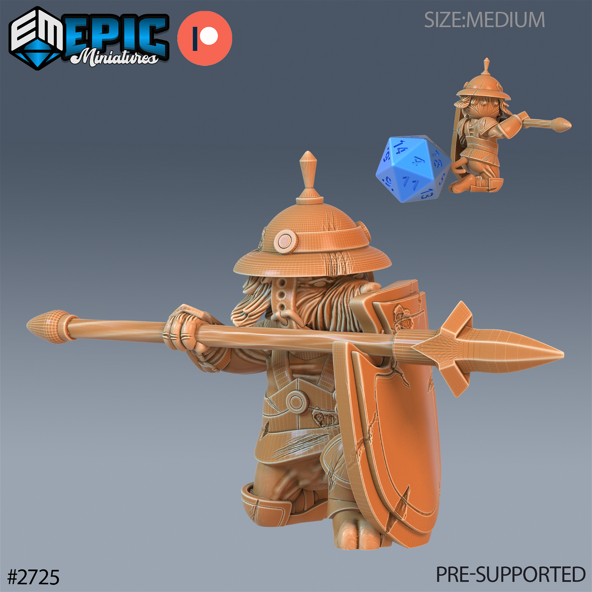 Dog Folk Tribe Spear Guard - The Printable Dragon