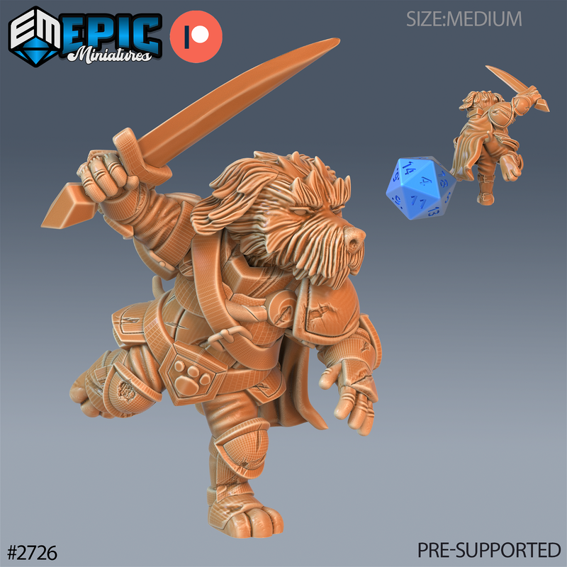 Dog Folk Tribe Warrior 3D-printed model
