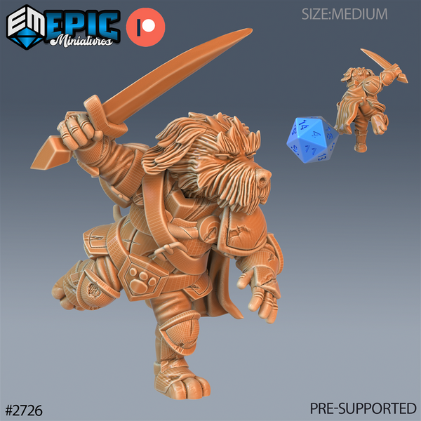 Dog Folk Tribe Warrior 3D-printed model