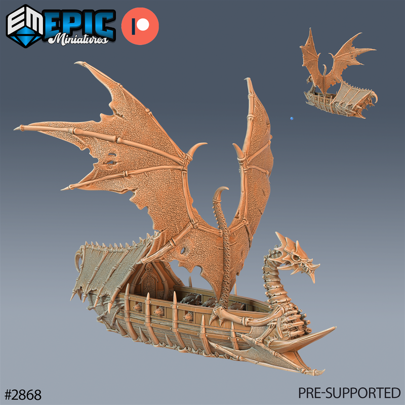 Dragon Bone Pirate Ship 3D-printed model