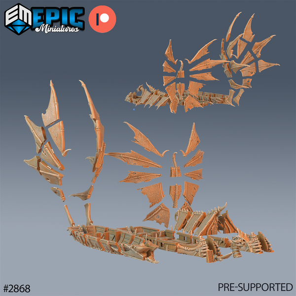 Dragon Bone Pirate Ship 3D-printed model