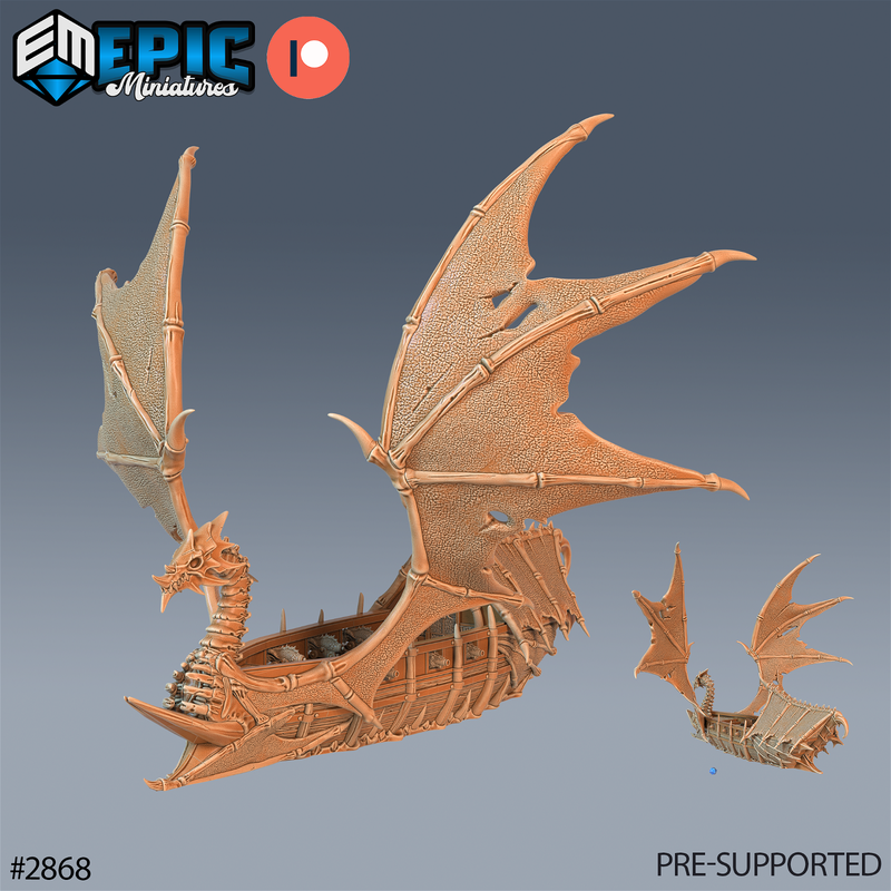 Dragon Bone Pirate Ship 3D-printed model