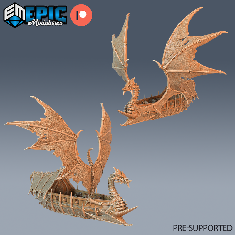 Dragon Bone Pirate Ship 3D-printed model