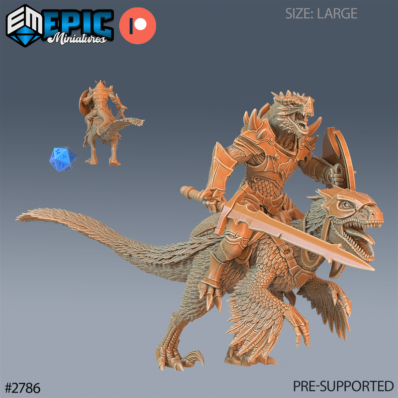 Dragonborn Raptor Rider 3D-printed model