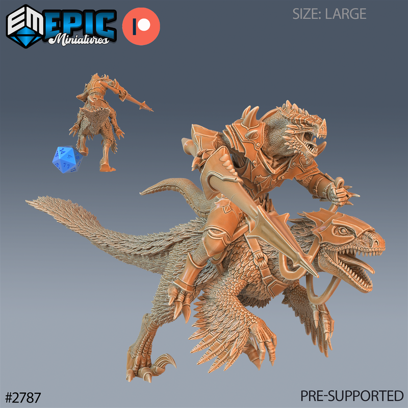 Dragonborn Raptor Rider 3D-printed model