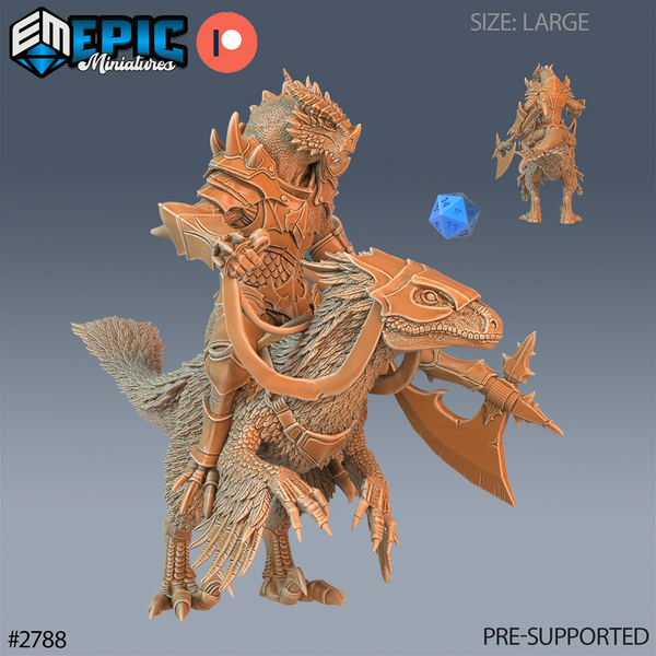 Dragonborn Raptor Rider 3D-printed model