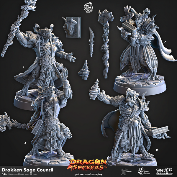 Drakken Sage Council 3D-printed model