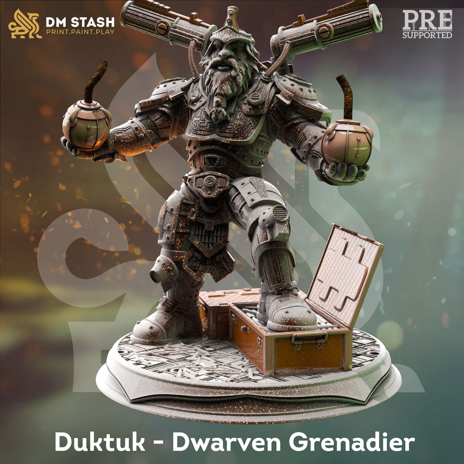 Duktuk Dwarven Grenadier - The Printable Dragon