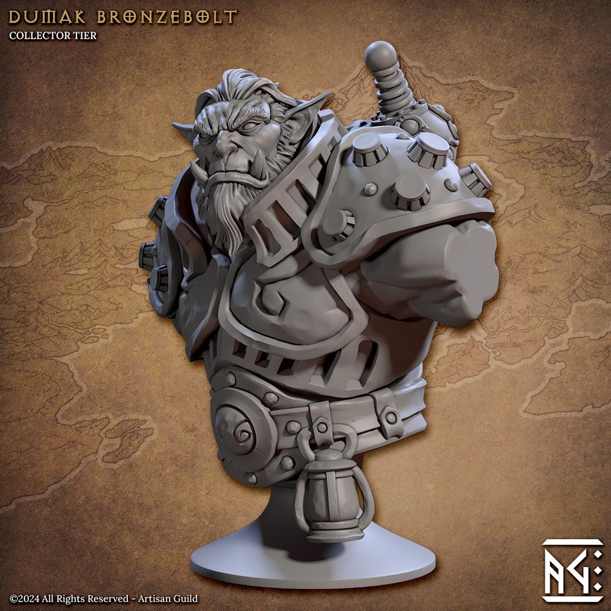 Dumak Bronzebolt Bust - The Printable Dragon