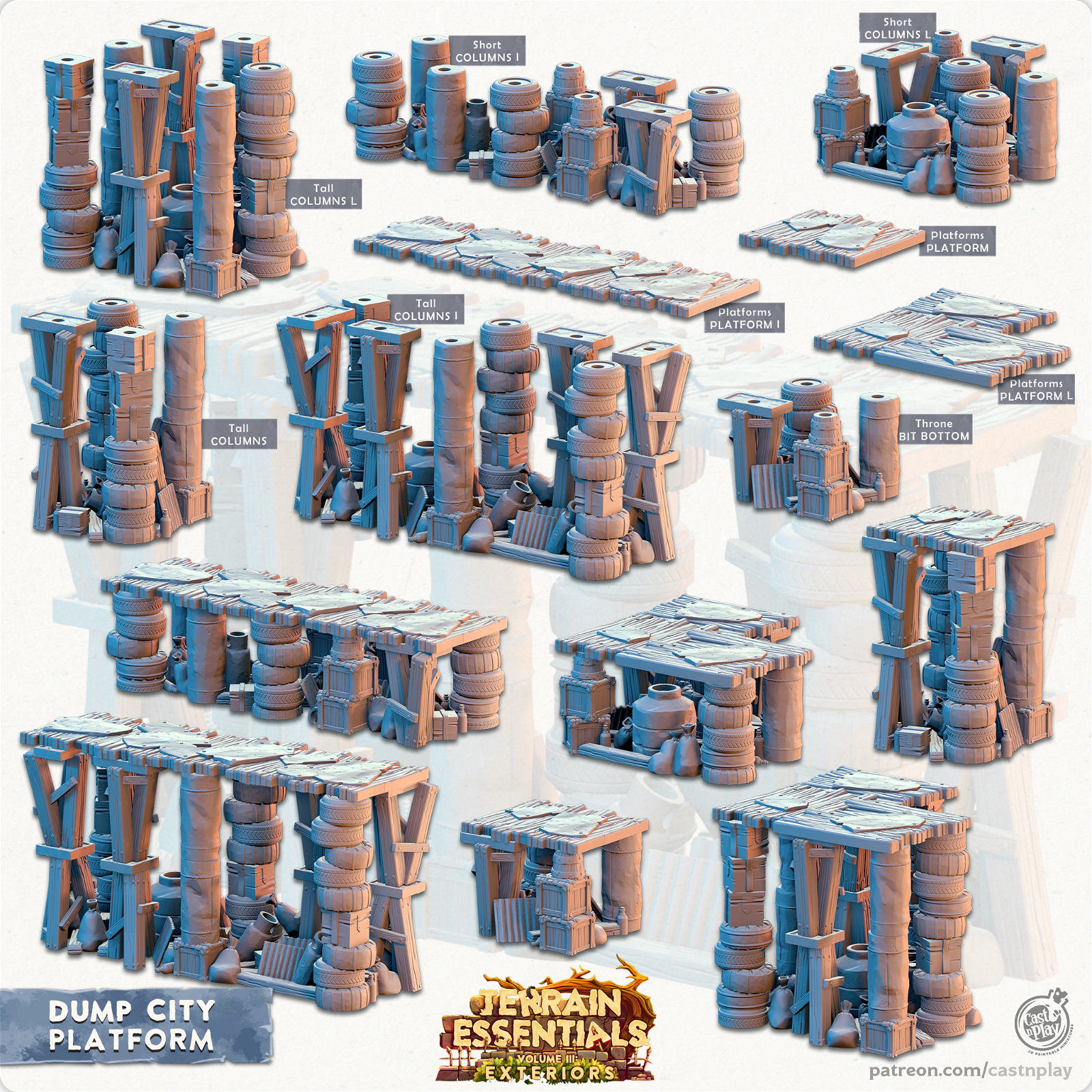 Dump City Modular Platforms - The Printable Dragon