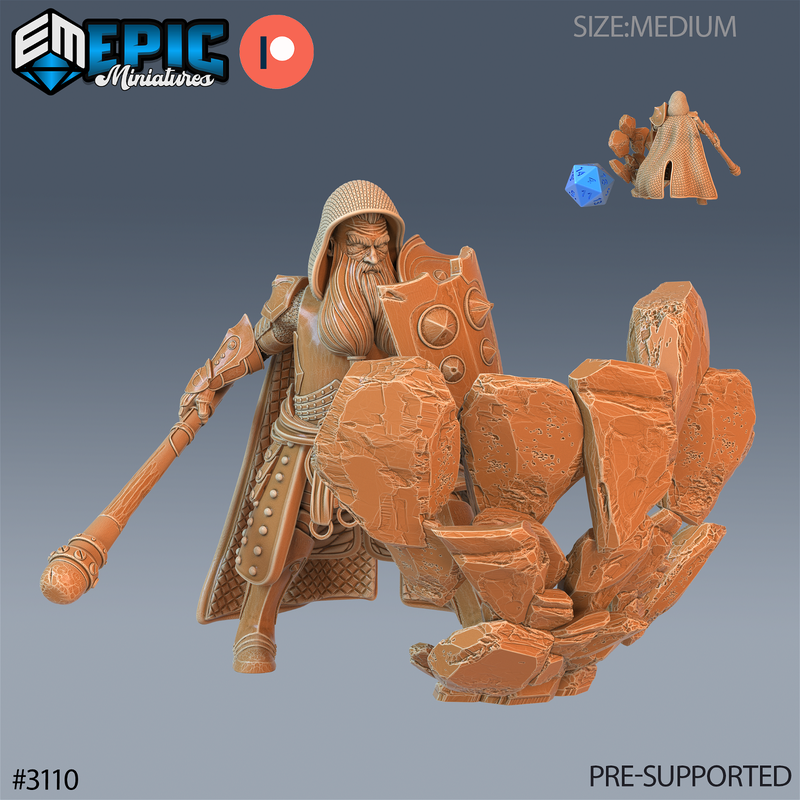 Dwarf Cleric 3D-printed model