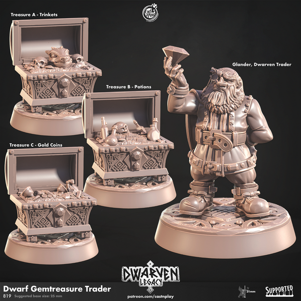 Dwarf Gemtreasure Trader 3D-printed model