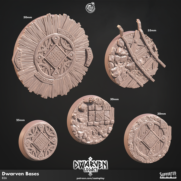 Dwarven Bases 3D-printed model