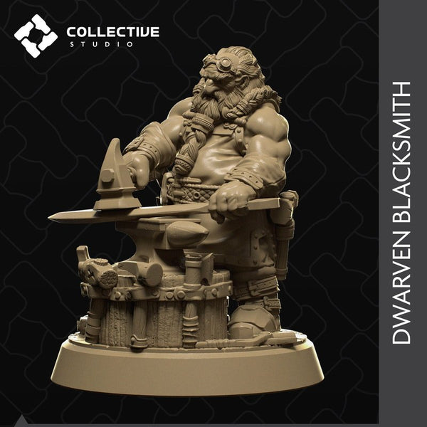 Dwarven Blacksmith 3D-printed model