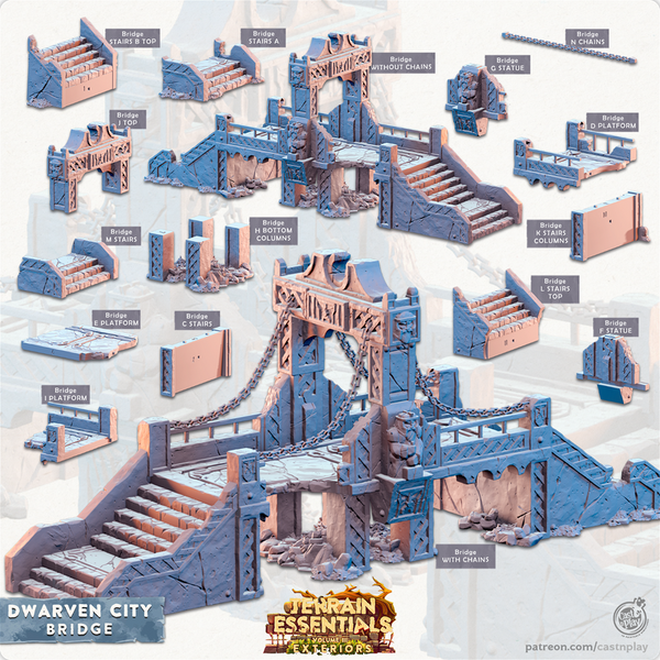 Dwarven City Bridge 3D-printed model