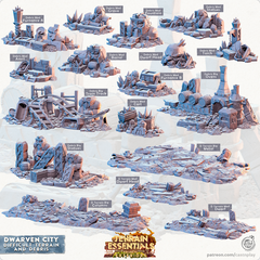 Dwarven City Debris And Difficult Terrain 3D-printed model