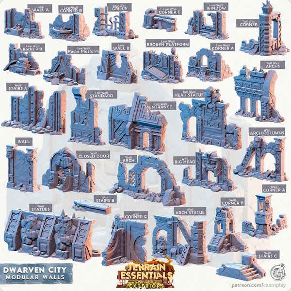 Dwarven City Modular 3D-printed model