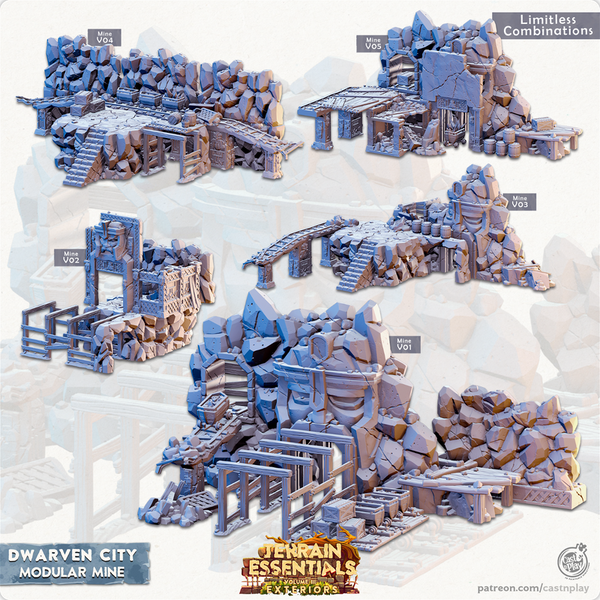 Dwarven City Modular Mine 3D-printed model