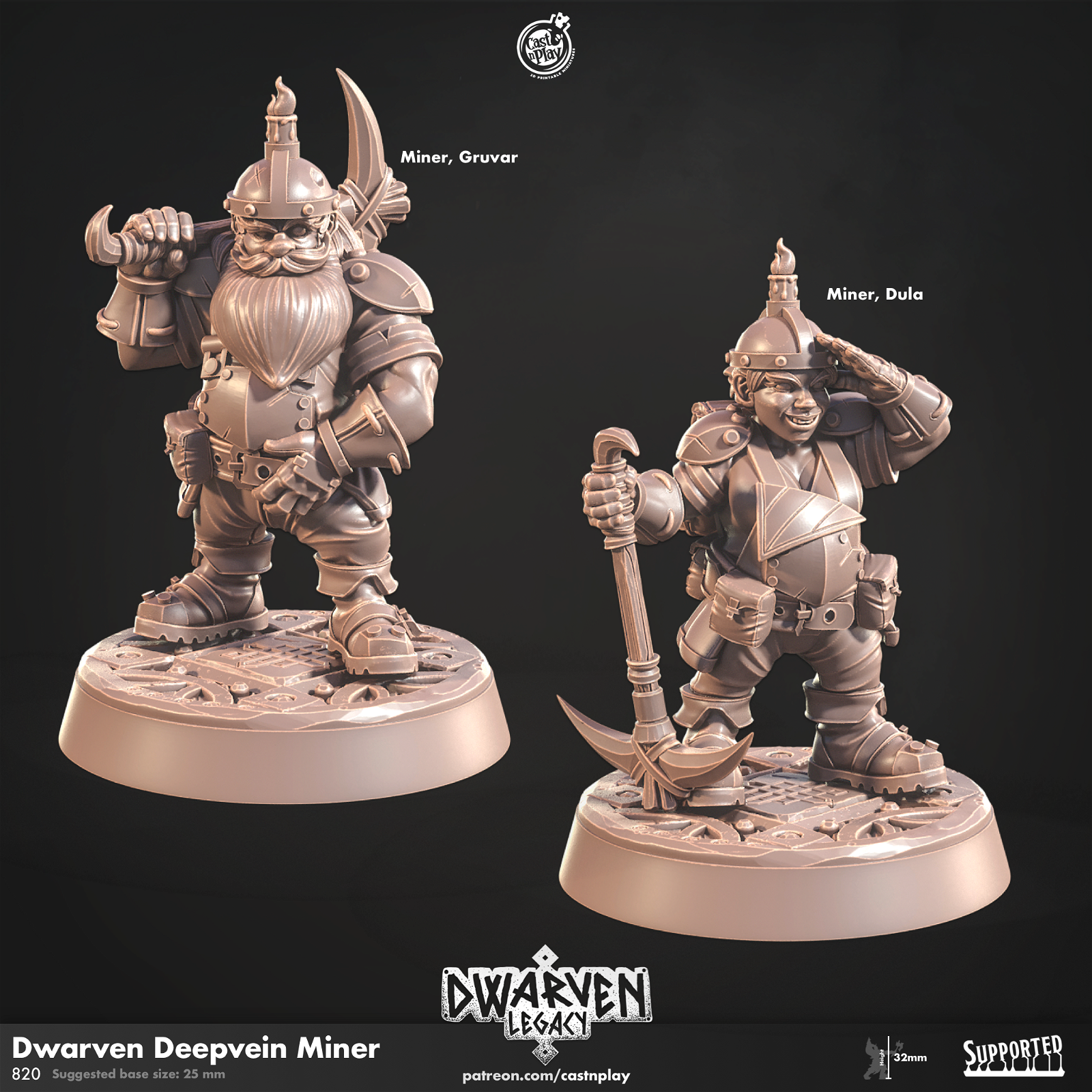 Dwarven Deepvein Delver - The Printable Dragon