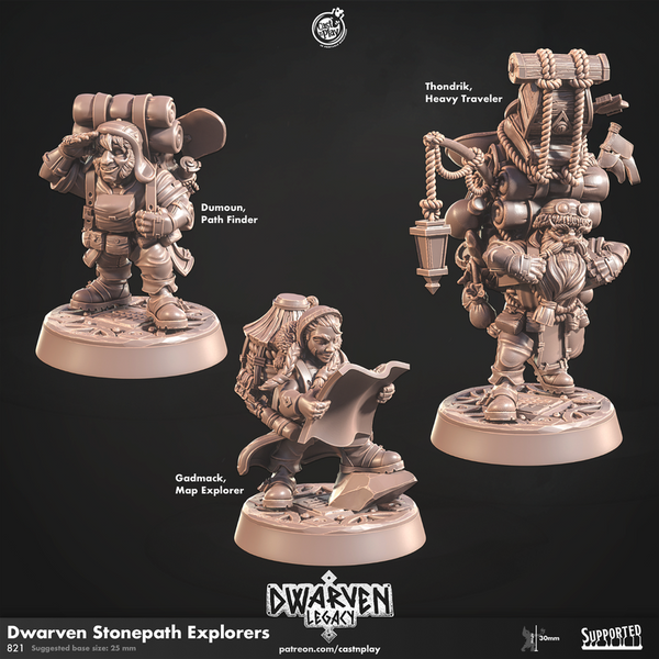 Dwarven Deepvein Delver 3D-printed model