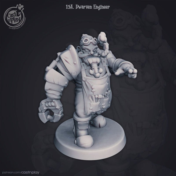 Dwarven Engineer 3D-printed model