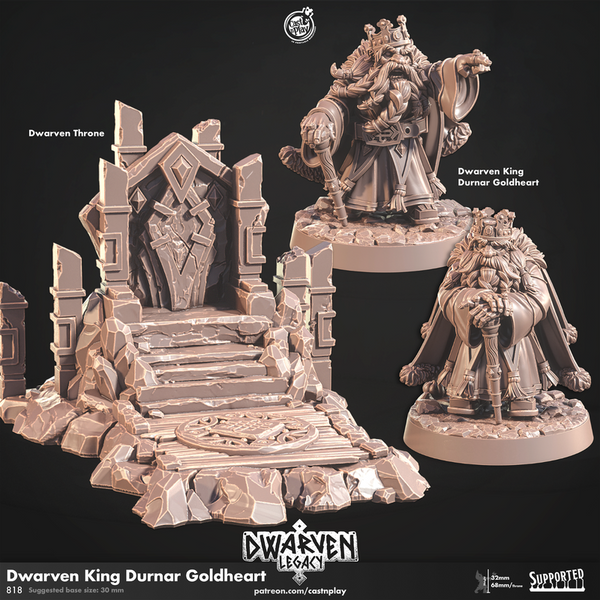 Dwarven King Durnar Goldheart 3D-printed model