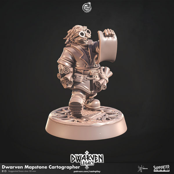 Dwarven Mapstone Cartographer 3D-printed model