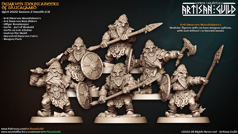 Dwarven Mountaineers 3D-printed model