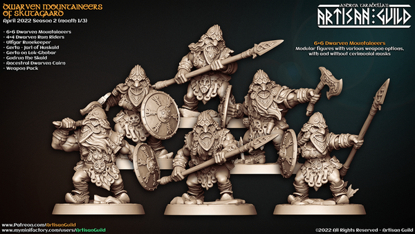 Dwarven Mountaineers 3D-printed model