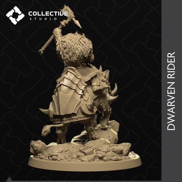 Dwarven Rider 3D-printed model