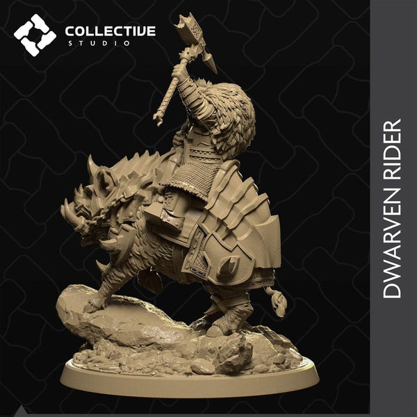 Dwarven Rider 3D-printed model