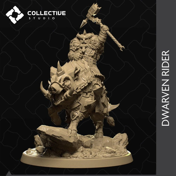Dwarven Rider 3D-printed model