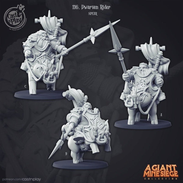 Dwarven Riders 3D-printed model
