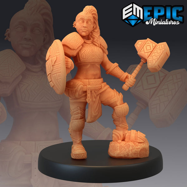 Dwarven War Maiden - The Printable Dragon