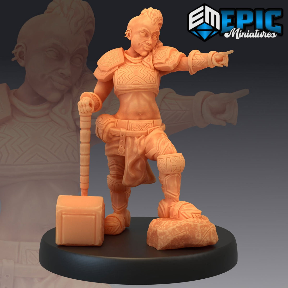 Dwarven War Maiden Posing - The Printable Dragon