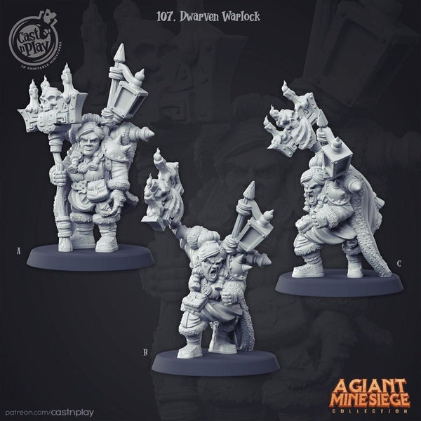 Dwarven Warlock 3D-printed model