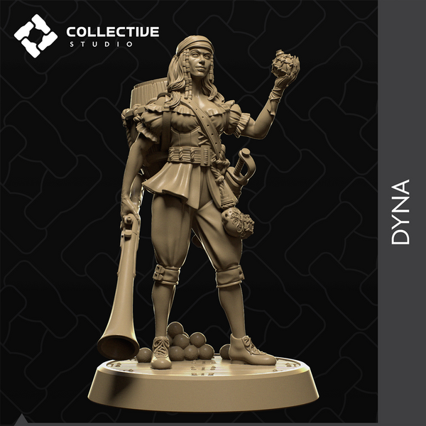 Dyna 3D-printed model