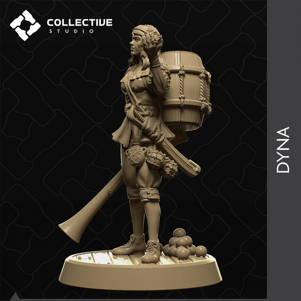 Dyna 3D-printed model
