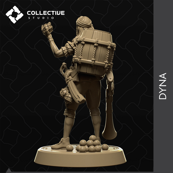 Dyna 3D-printed model