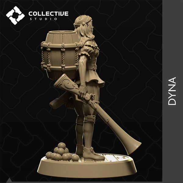 Dyna 3D-printed model