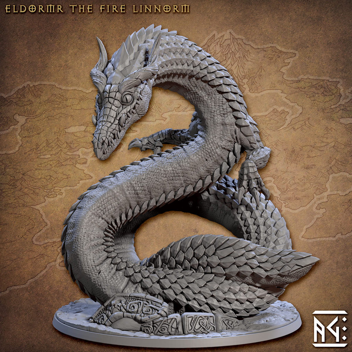 Eldormr the Fire Linnorm - The Printable Dragon