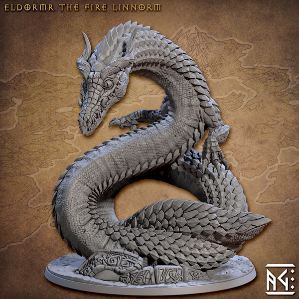 Eldormr the Fire Linnorm - The Printable Dragon