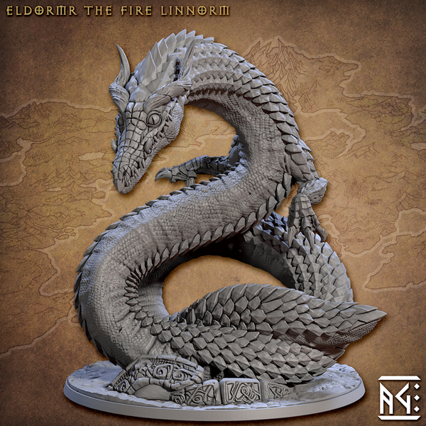 Eldormr the Fire Linnorm 3D-printed model