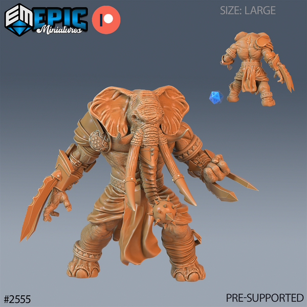 Elephant Folk Barbarian 3D-printed model