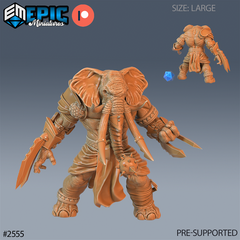 Elephant Folk Barbarian 3D-printed model