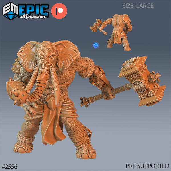 Elephant Folk Barbarian 3D-printed model