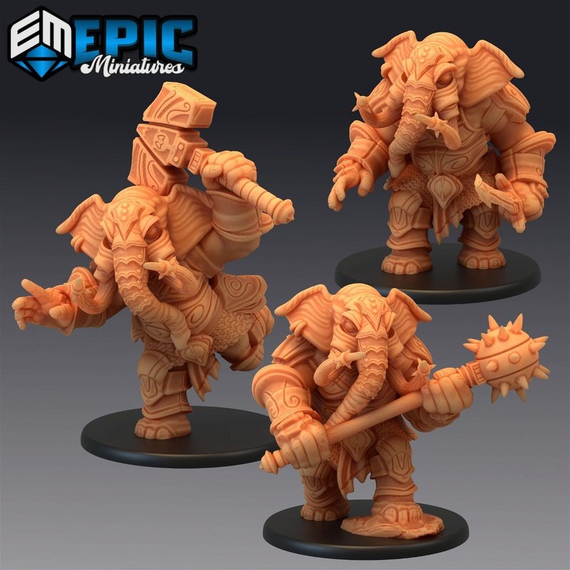 Elephant Folk Paladin 3D-printed model