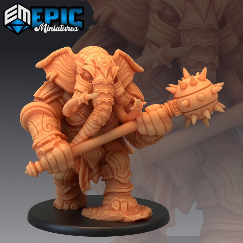 Elephant Folk Paladin 3D-printed model